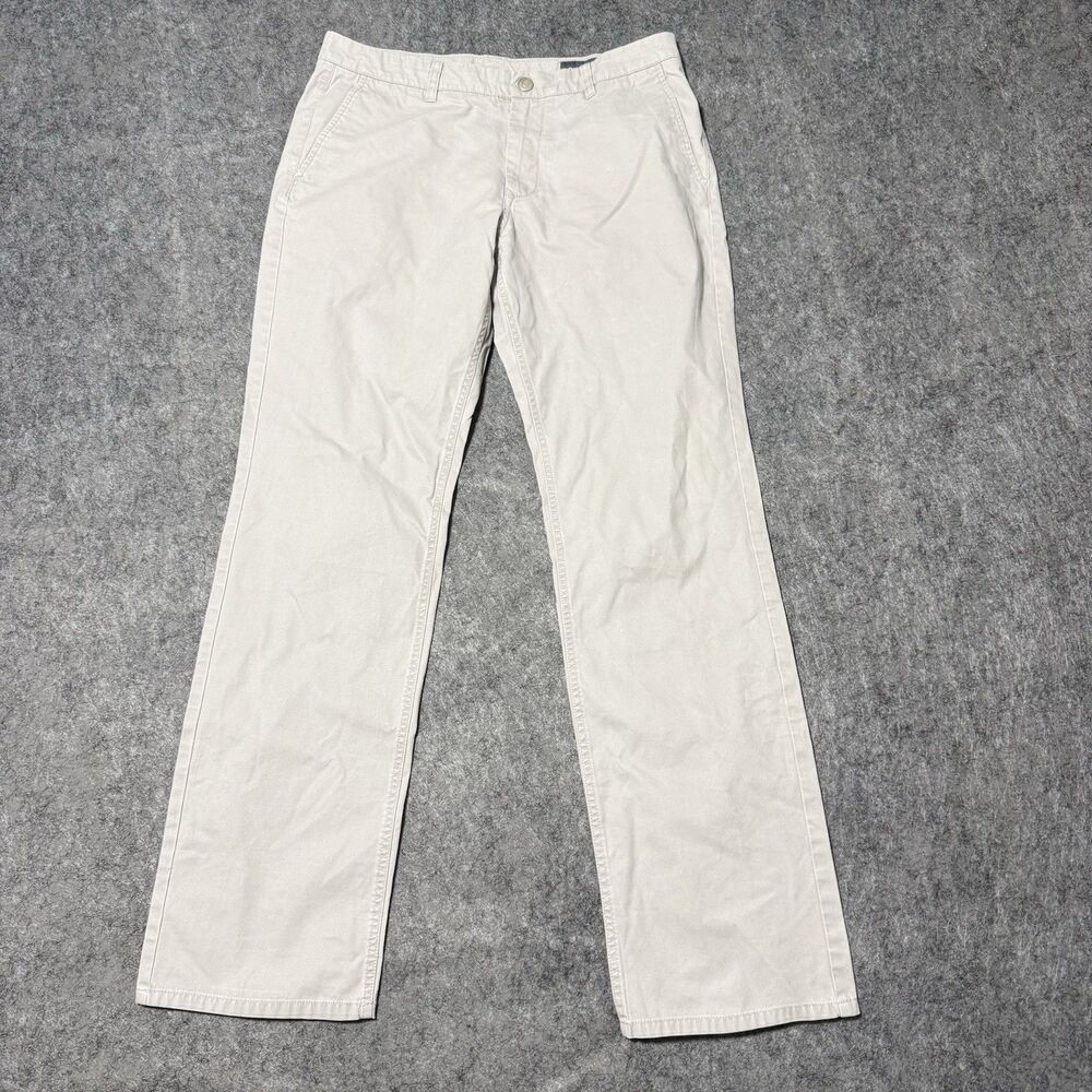 Bonobos Chino Pants Mens 33x34 Straight Fit Beige Khaki 100% Cotton Everyday